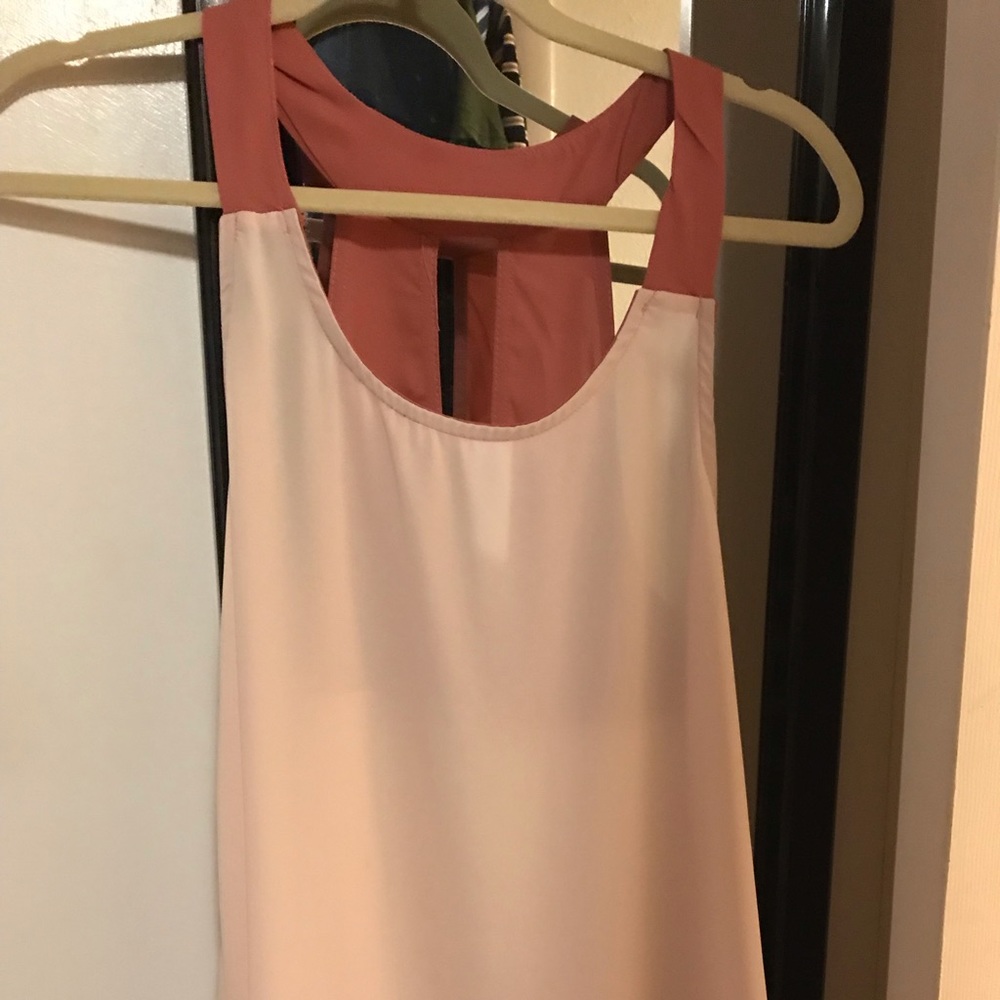 Peach two tone top